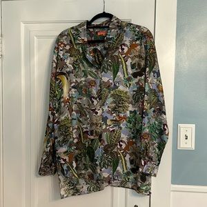 EUC Vilagallo blouse proprietary print made in portugal